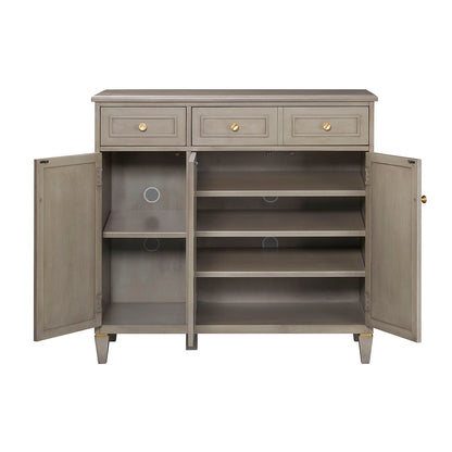 Dauphin handpainted storage cabinet gray cashmere with 3 drawers and 2 door cabinets on Tampa Home & Garden Store