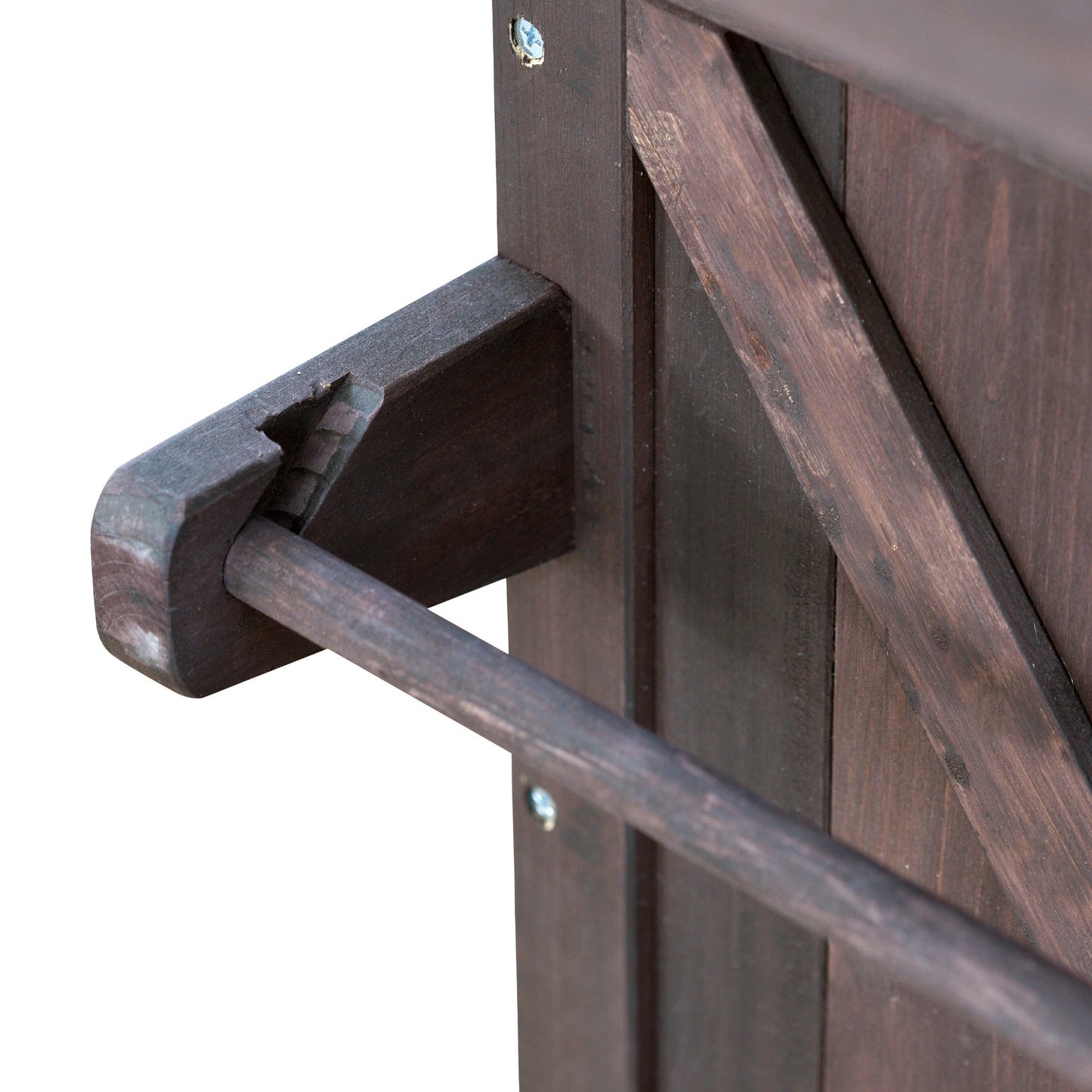 K&K Outdoor Kitchen Island roll cart dark stained wood with slats on Tampa Home & Garden Store