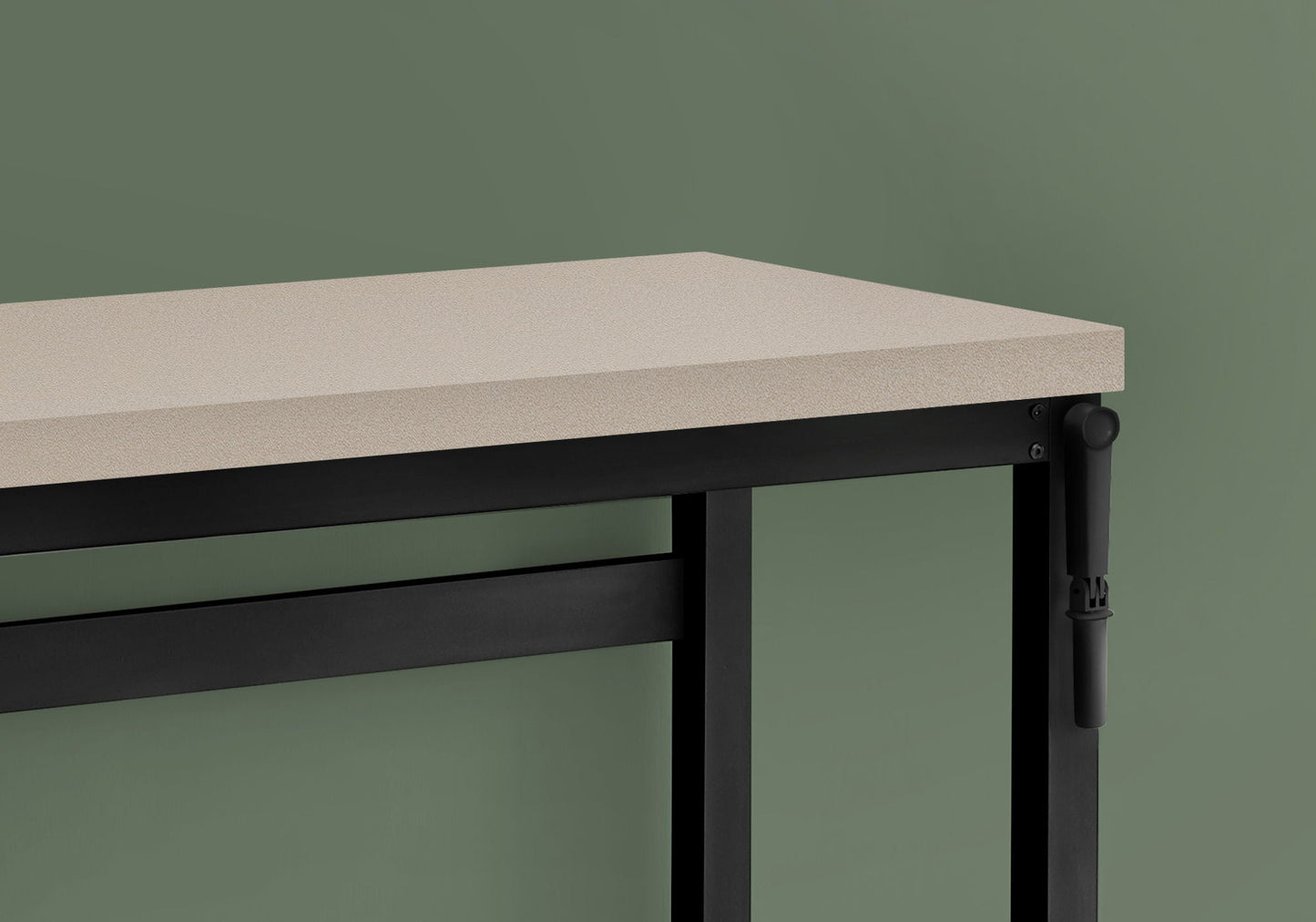 Adjustable Standing Computer Desk HouseOfZazla with beige top and black frame, crank adjuster on Tampa Home & Garden Store