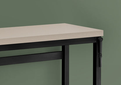 Adjustable Standing Computer Desk HouseOfZazla with beige top and black frame, crank adjuster on Tampa Home & Garden Store