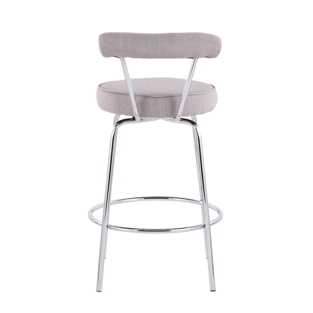 Contemporary counter stool set of 2 with beige-gray fabric and chrome legs by HouseOfZazla on Tampa Home & Garden Store