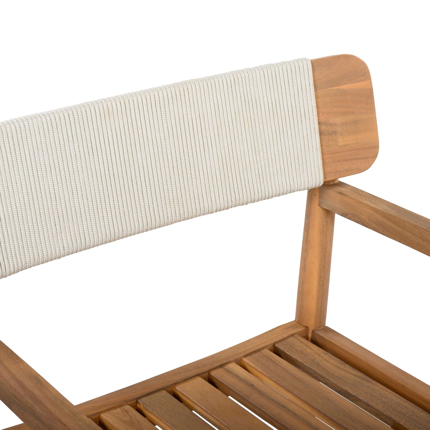 Set of Two Braided Acacia Outdoor Dining Chairs