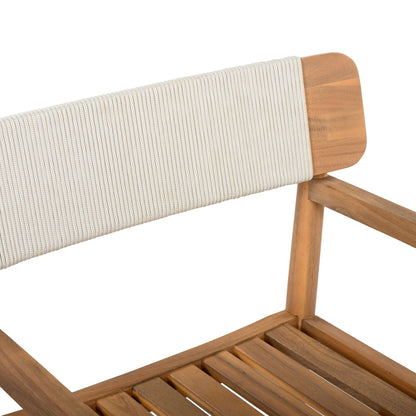 Set of Two Braided Acacia Outdoor Dining Chairs