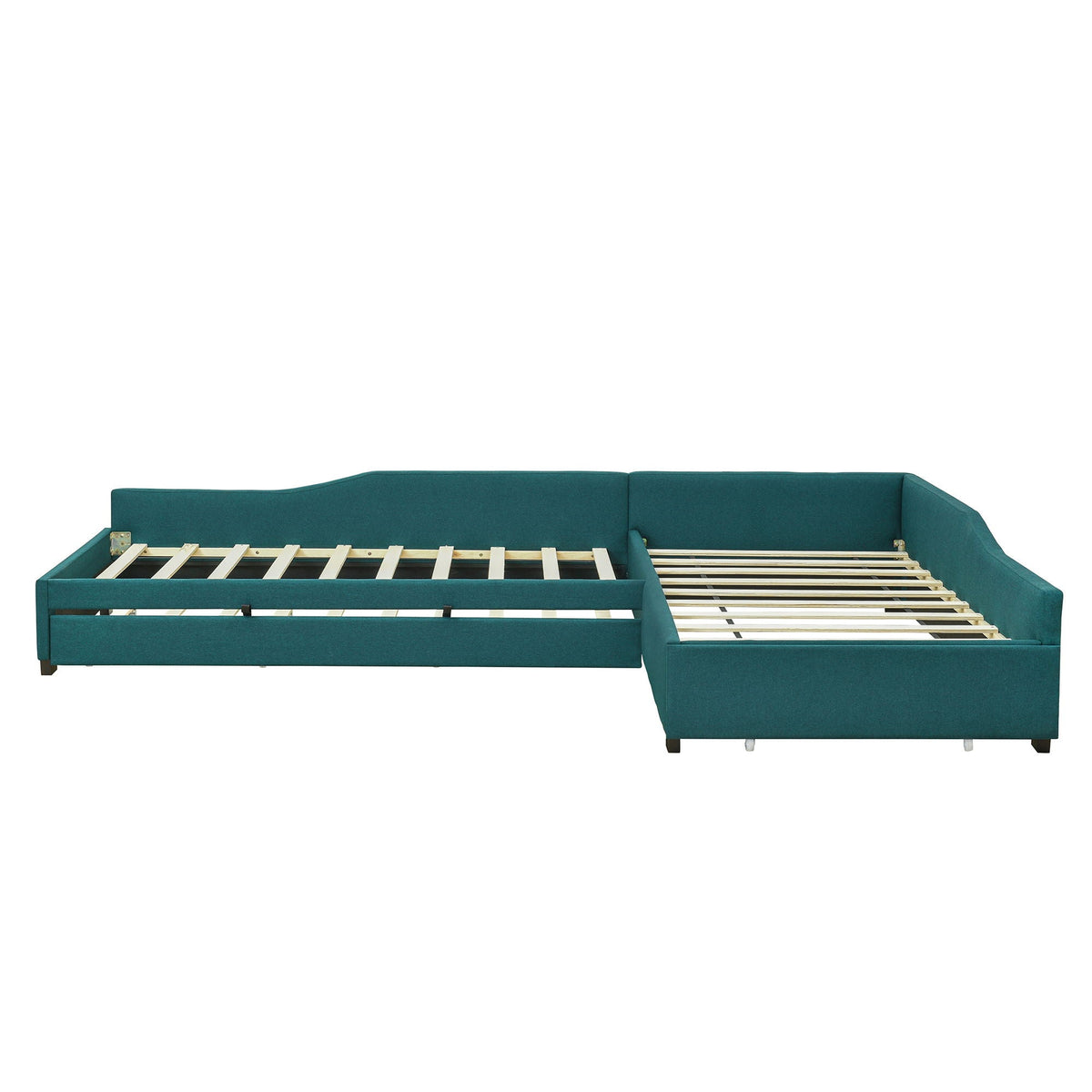 Upholstered double daybed with trundle and drawer in teal, HouseOfZazla on Tampa Home & Garden Store