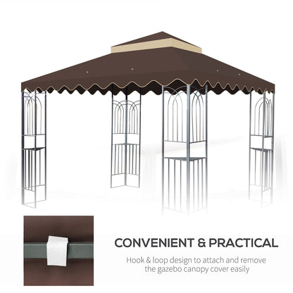 10x10 ft brown gazebo replacement canopy by HouseOfZazla for outdoor patio shade on metal frame on Tampa Home & Garden Store