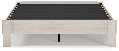 Socalle Platform Bed by Unique Piece Furniture in light wood frame with black platform base on Tampa Home & Garden Store