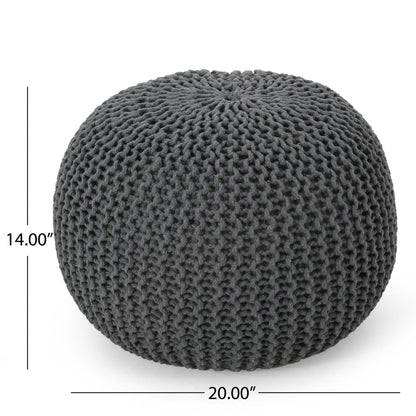 Bordeaux Knitted Pouf Versatile Ottoman Cushion