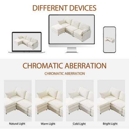 Plush Cloud Sofa with Ottoman and Modular Design