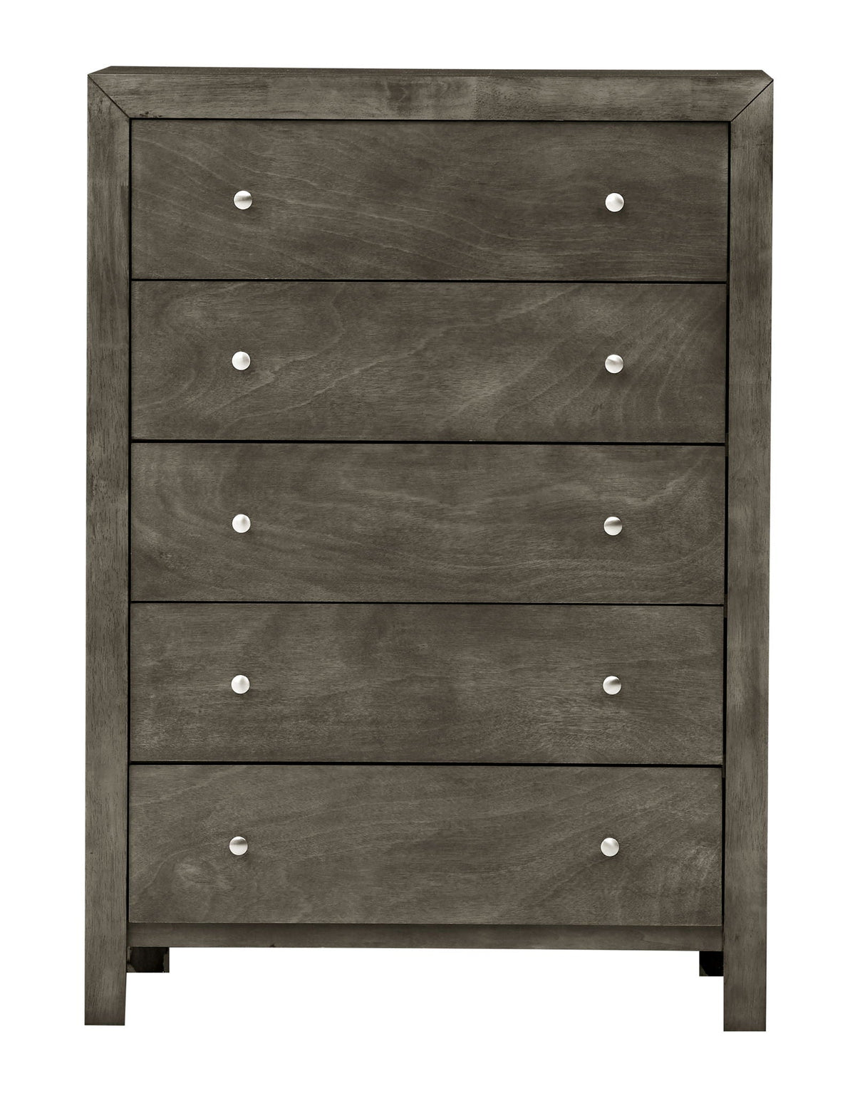Accent chest gray woodgrain with silver knob pulls, 5-drawer storage by HouseOfZazla on Tampa Home & Garden Store