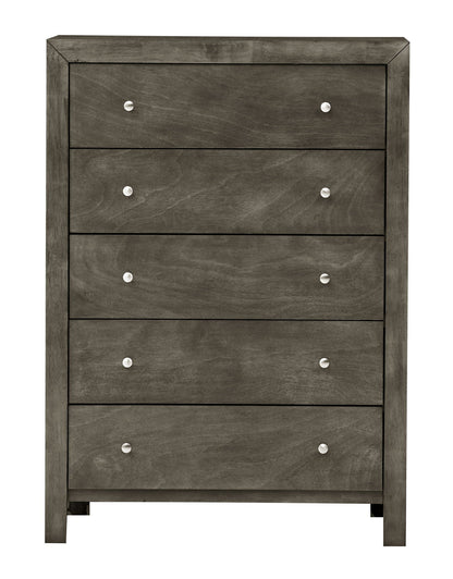 Accent chest gray woodgrain with silver knob pulls, 5-drawer storage by HouseOfZazla on Tampa Home & Garden Store
