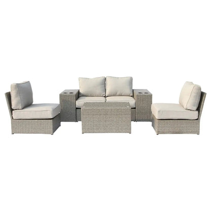Stylish Wicker Outdoor Seating Group 4pc gray cushions Unique Piece Furniture on Tampa Home & Garden Store