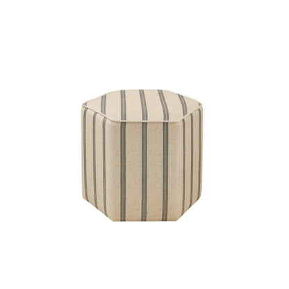 Accent Ottoman Printed Stripe upholstered in beige fabric with vertical dark stripes on Tampa Home & Garden Store