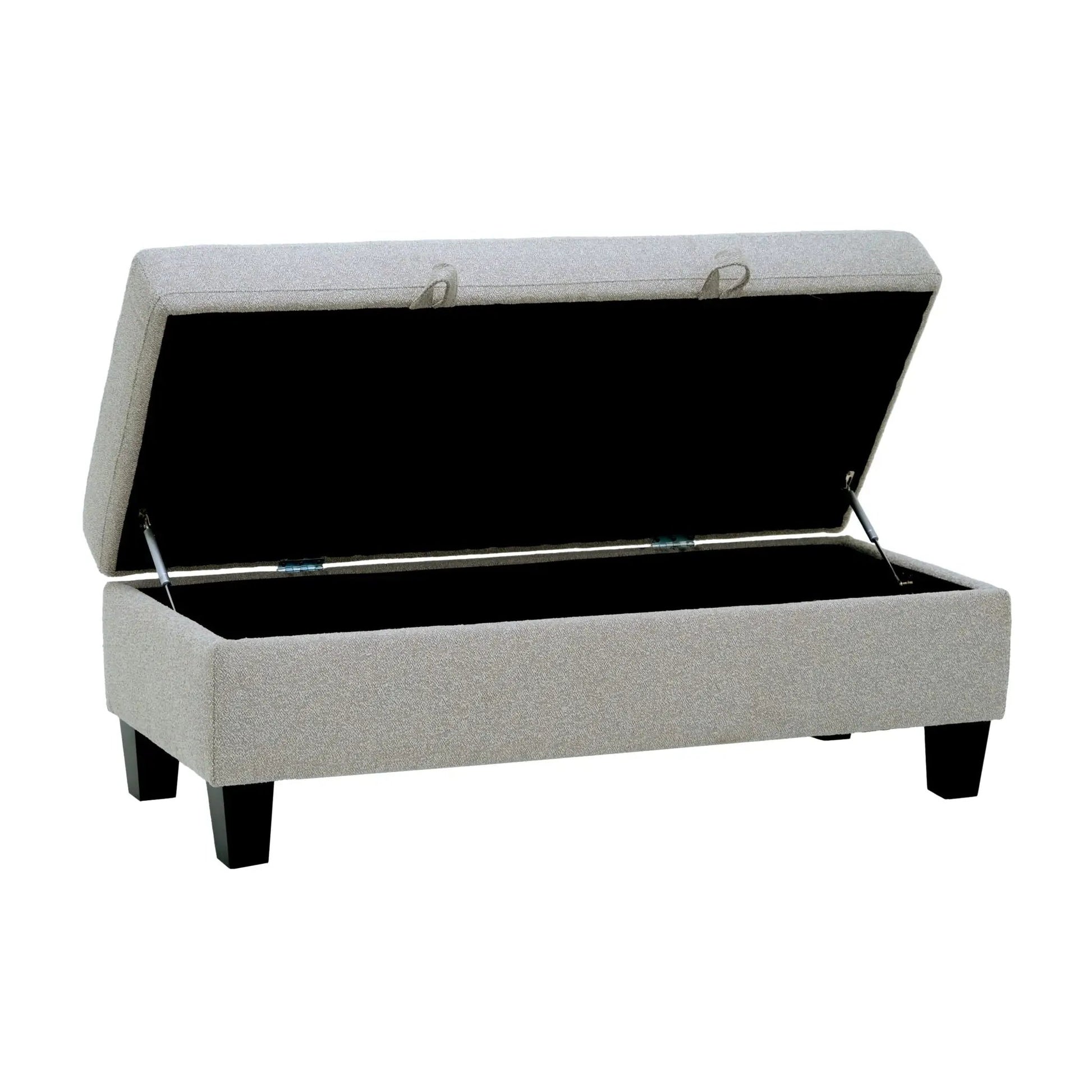 Drason Storage Ottoman beige textured fabric lift-top lid interior storage Unique Piece Furniture on Tampa Home & Garden Store