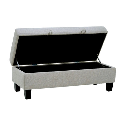 Drason Storage Ottoman beige textured fabric lift-top lid interior storage Unique Piece Furniture on Tampa Home & Garden Store