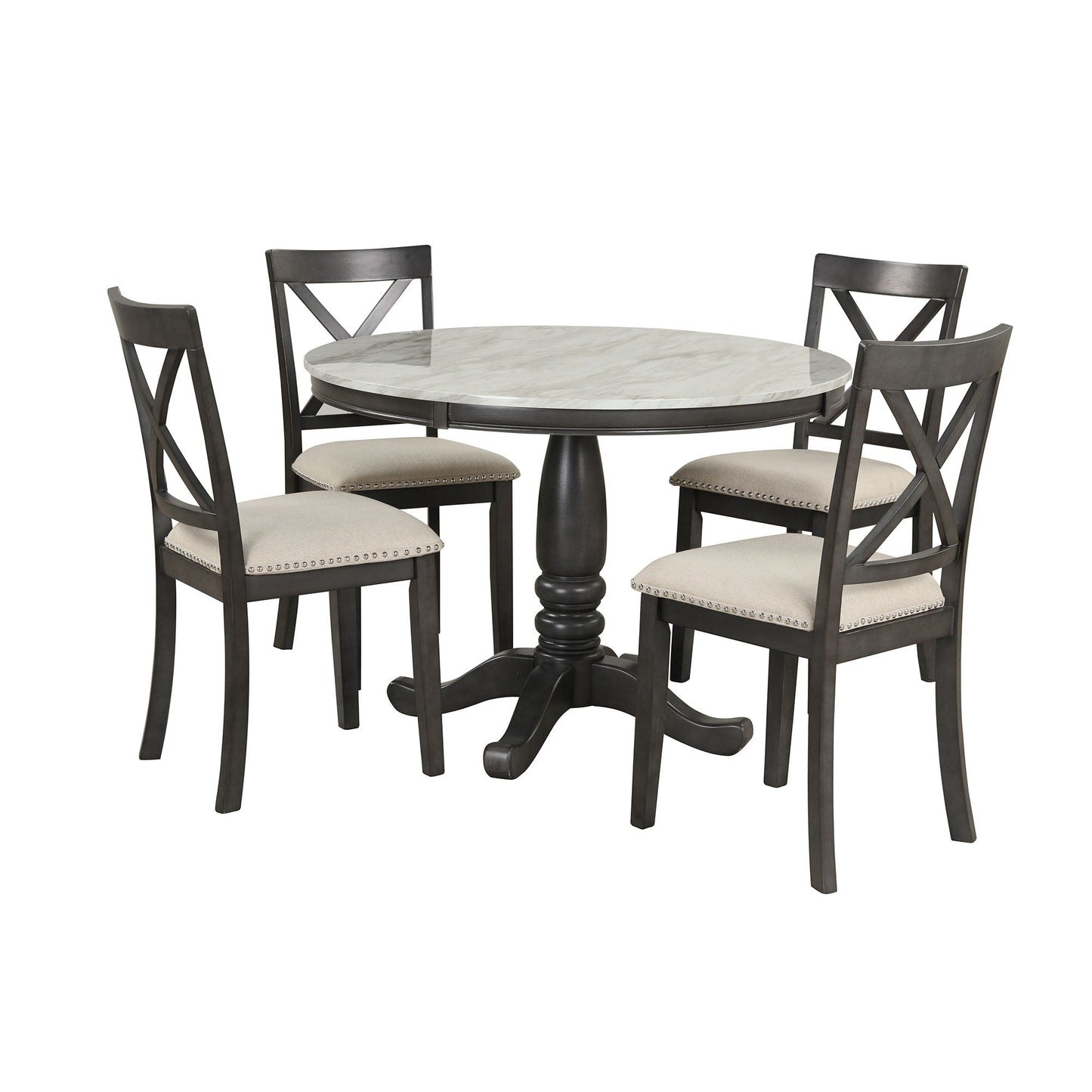 Elegant 5 Pieces Dining Table and 4 Chairs Set