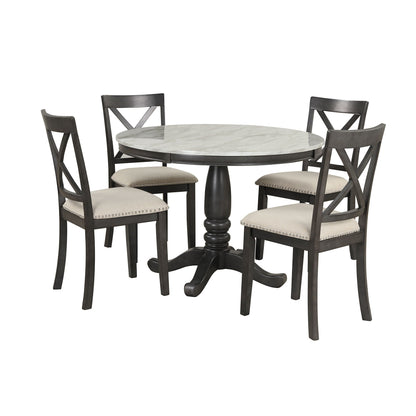Elegant 5 Pieces Dining Table and 4 Chairs Set