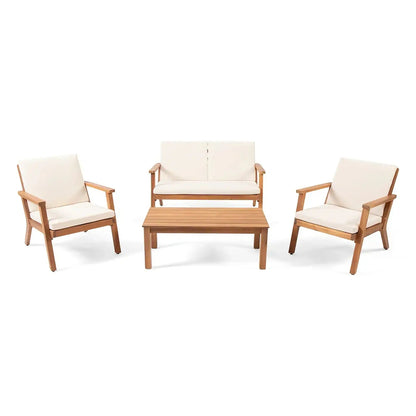 Avacyn Outdoor Acacia Wood 4 Seater and Cushions