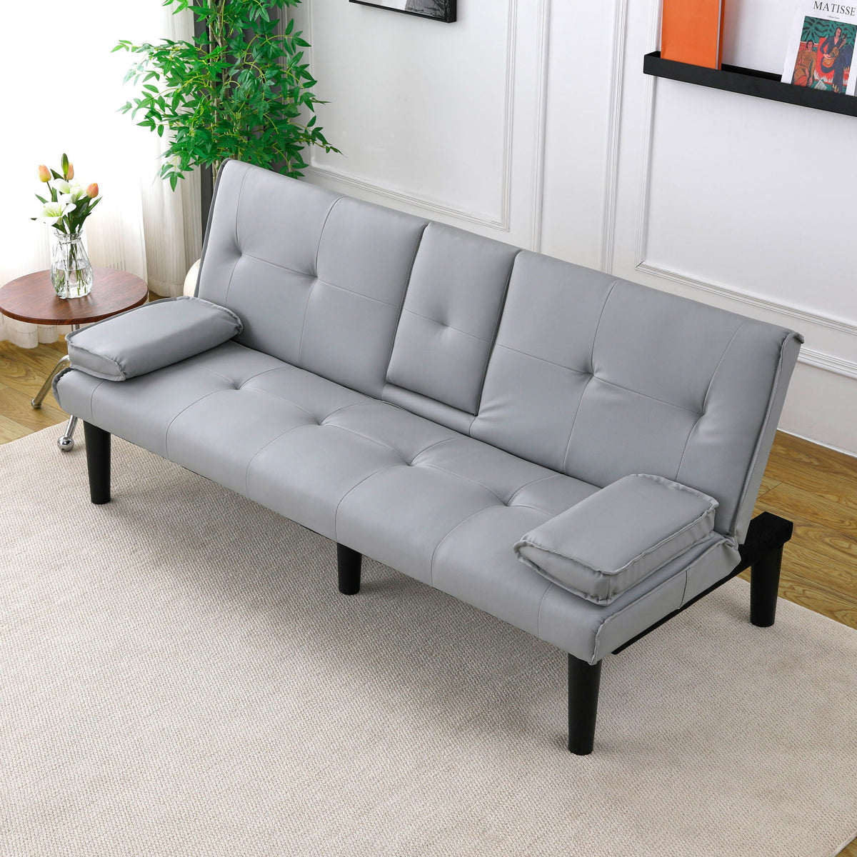 Compact Foldable Sofa Bed and Cup Holder