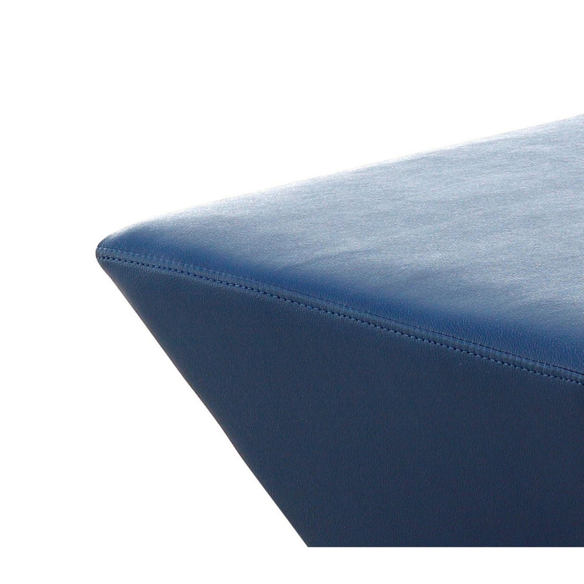 Diamond Accent Ottoman HouseOfZazla blue faux leather with stitched edge rectangle ottoman on Tampa Home & Garden Store