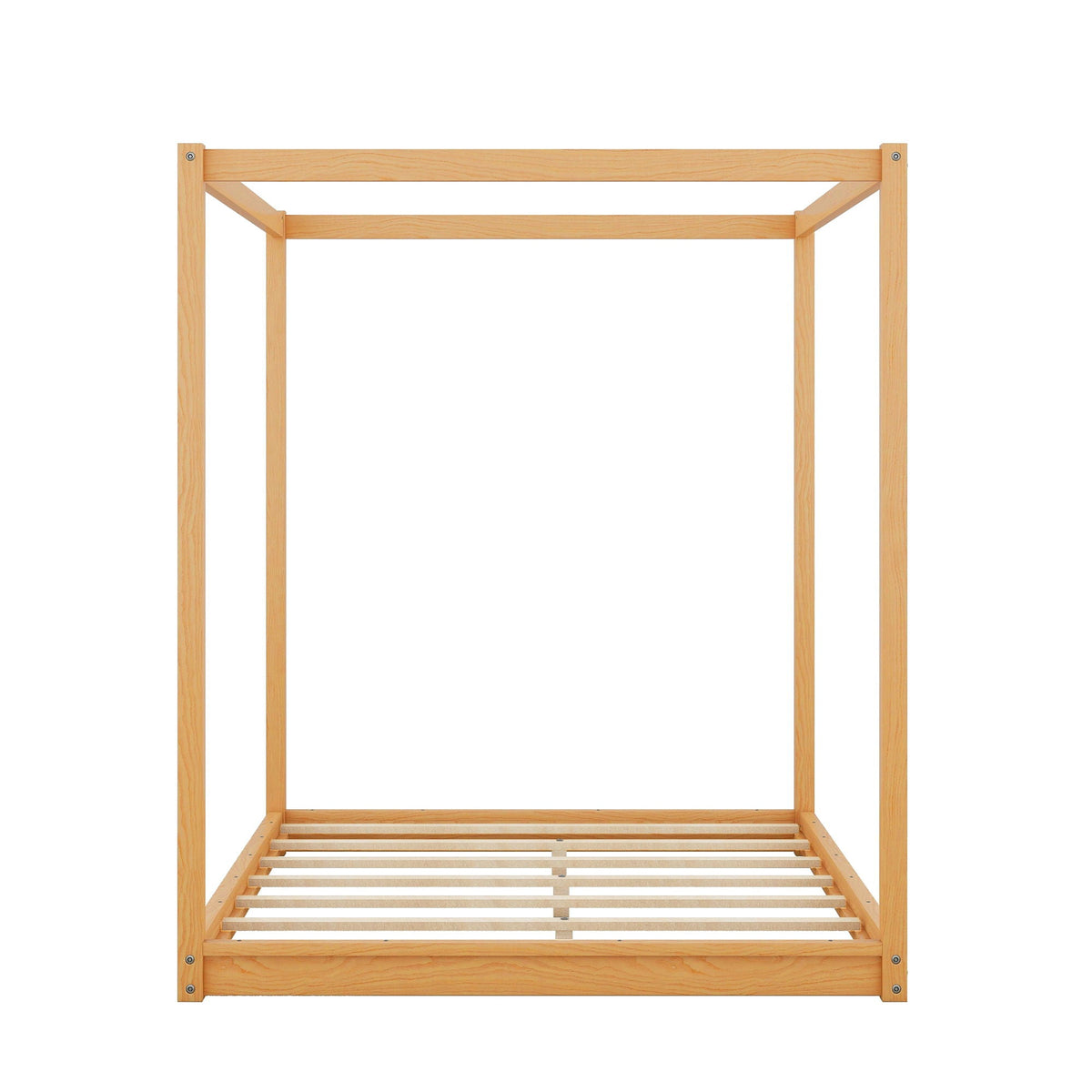 Wood canopy platform bed with airflow slats and support legs by HouseOfZazla on Tampa Home & Garden Store