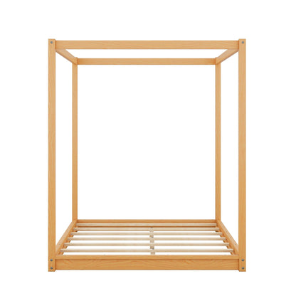 Wood canopy platform bed with airflow slats and support legs by HouseOfZazla on Tampa Home & Garden Store