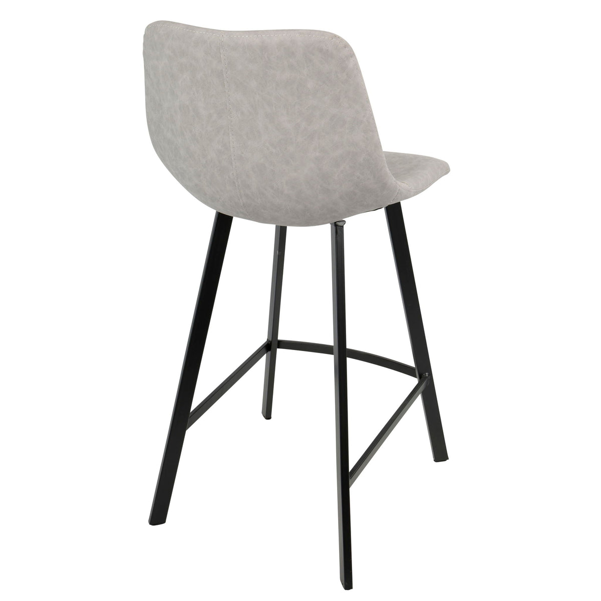 Industrial counter stool set gray fabric upholstery with metal frame and footrest HouseOfZazla on Tampa Home & Garden Store