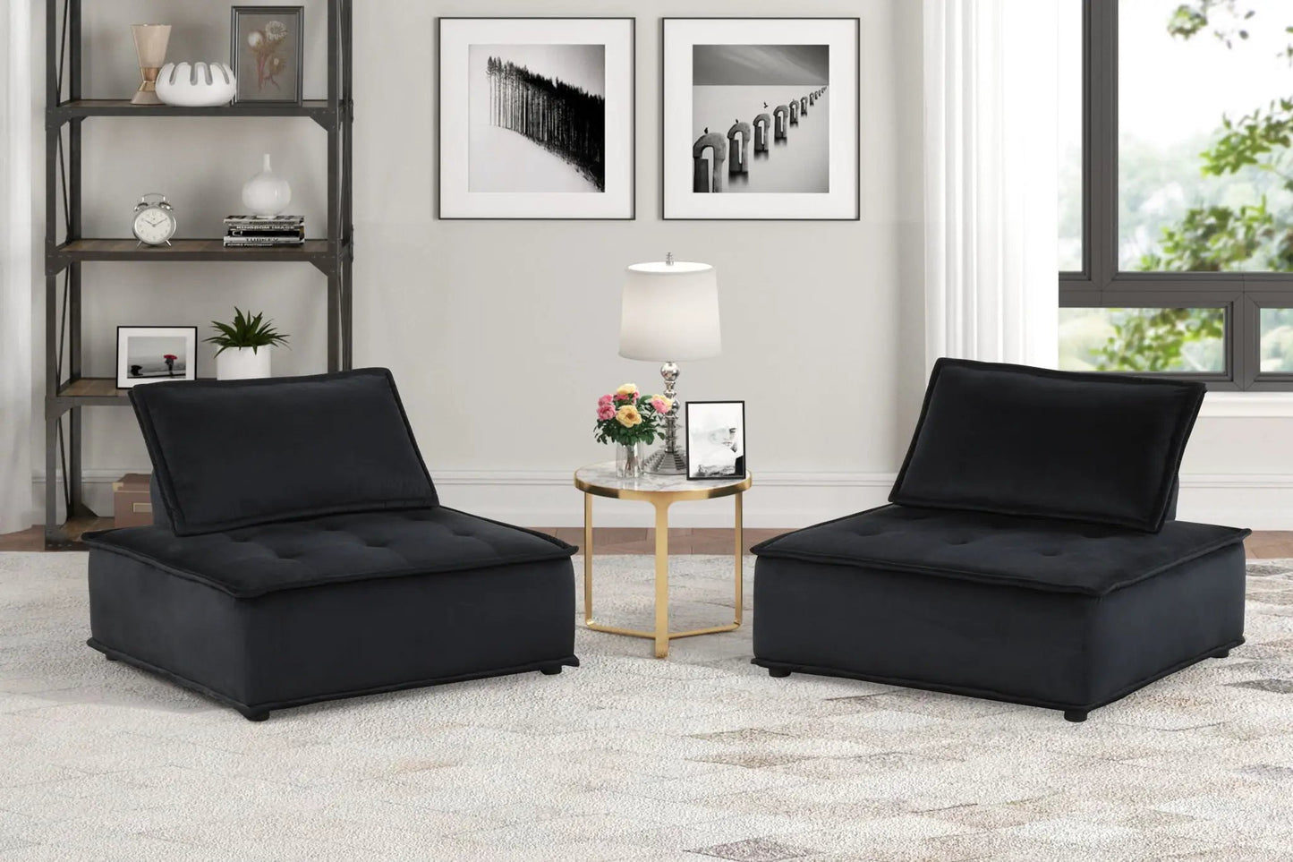 Anna Armless Lounge Chair With Soft Upholstery