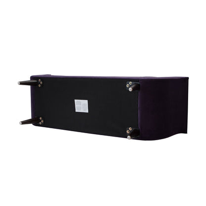 Tufted flared-arm entryway bench purple velvet upholstery by HouseOfZazla on Tampa Home & Garden Store