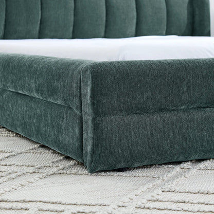Modern Upholstered Bed Frame With Thick Fabric
