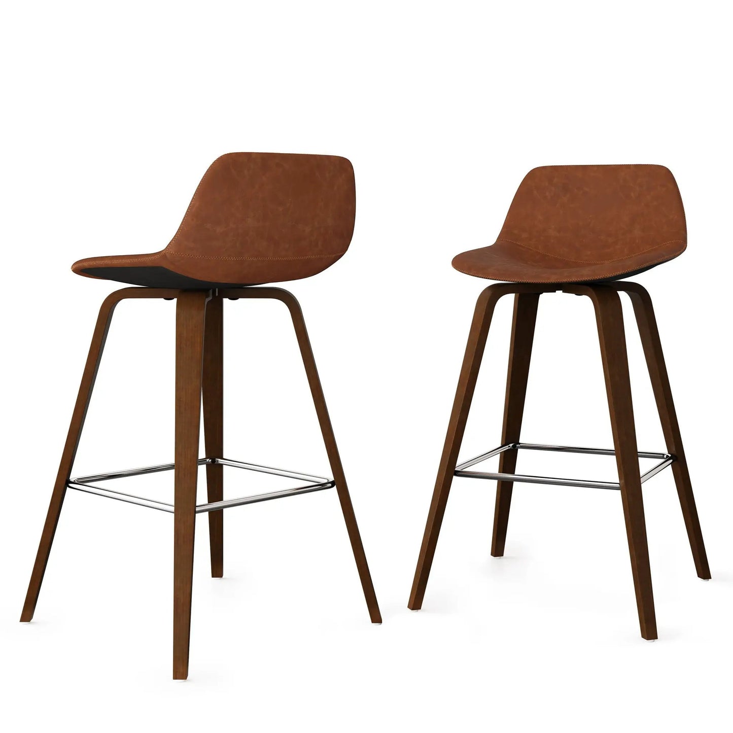 Randolph Bentwood counter/bar stool set of 2 brown leather wood legs Unique Piece Furniture on Tampa Home & Garden Store