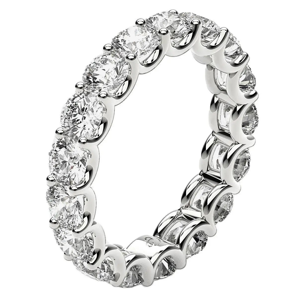 Round-cut lab-grown diamond eternity ring in 14k white gold, Bids.com on Tampa Home & Garden Store