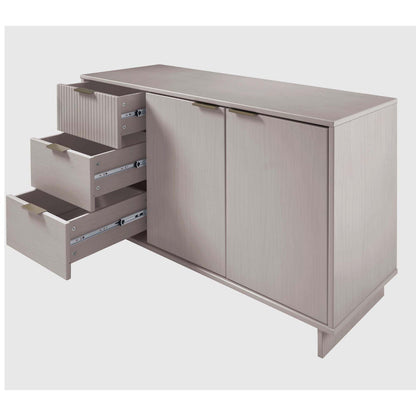 Granville sideboard with full-extension drawers left and two doors right; pale wood, brass pulls on Tampa Home & Garden Store