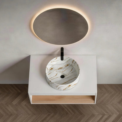 Floating Bathroom Vanity with Vessel Sink