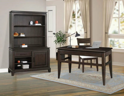 2 Shelf Bookcase Hutch - Chocolate, dark wood finish with open shelves and cabinet on Tampa Home & Garden Store