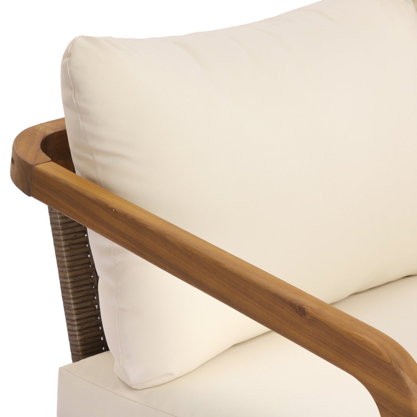 Acacia Wood Outdoor Patio Club Chair with Cushion