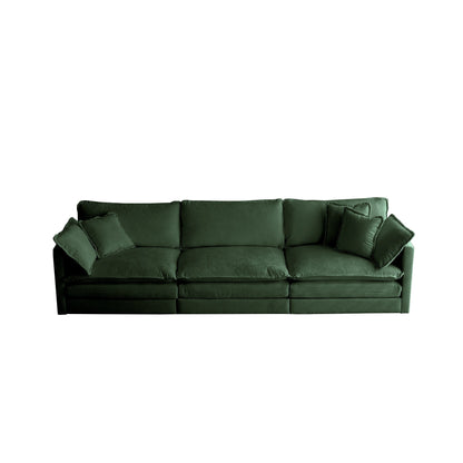 Mid-Century Modern 3-Seater Sofa with green chenille upholstery by HouseOfZazla on Tampa Home & Garden Store