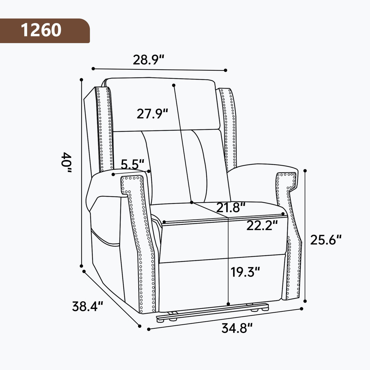 Manual Recliner With Vibrations and Heat