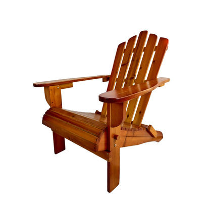 Foldable solid wood Adirondack chair in oak finish, HouseOfZazla outdoor furniture on Tampa Home & Garden Store
