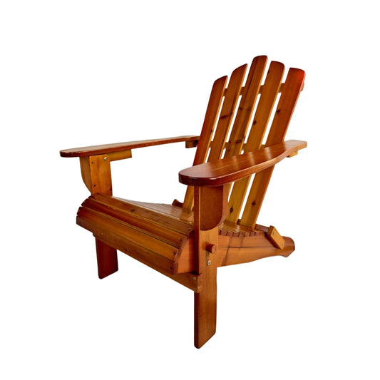 Foldable solid wood Adirondack chair in oak finish, HouseOfZazla outdoor furniture on Tampa Home & Garden Store