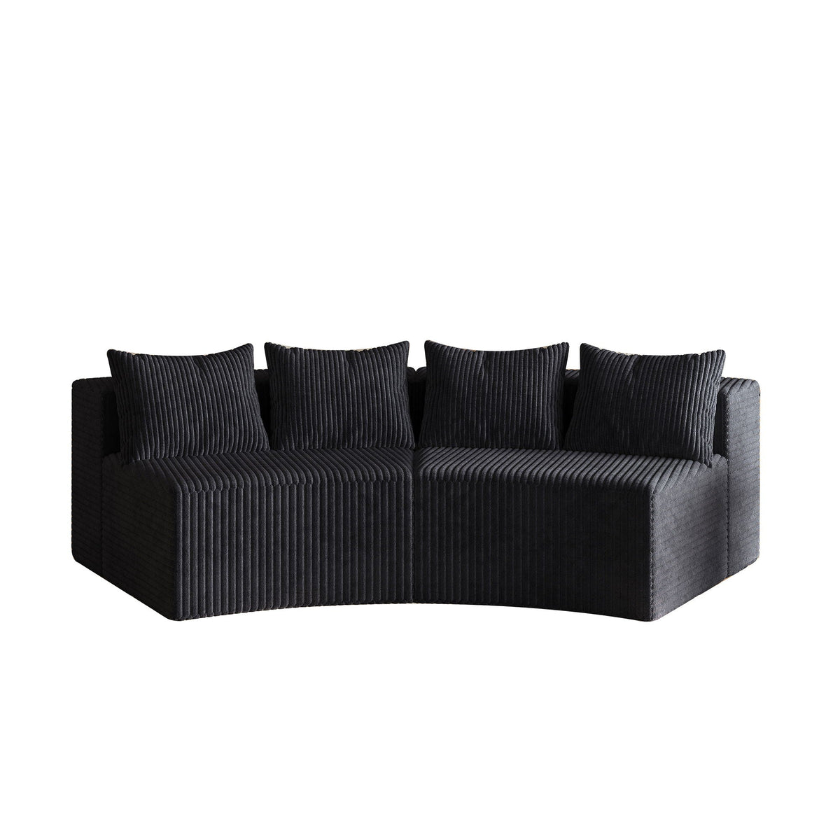 Curved Modular Sectional Sofa and Four Pillows