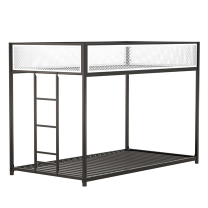 Adam bunk guard rail bunk bed by HouseOfZazla in black metal with white perforated panels on Tampa Home & Garden Store