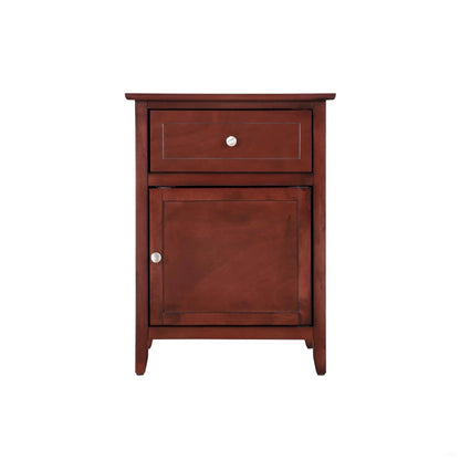 1 Drawer / 1 Door Nightstand dark cherry wood accent by Unique Piece Furniture on Tampa Home & Garden Store