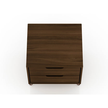 2-Drawer Nightstand in dark wood finish with durable splayed legs by HouseOfZazla on Tampa Home & Garden Store