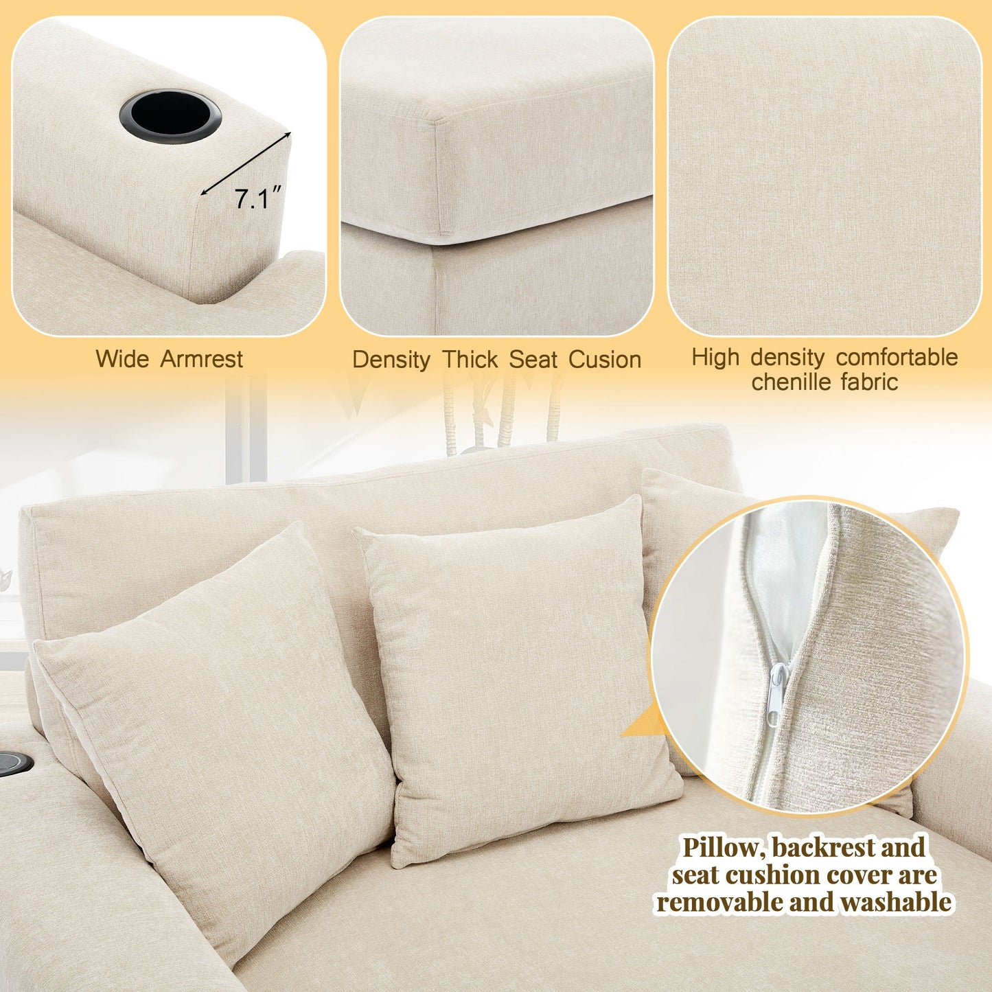 Modern Oversized Chaise Lounger and Pillow