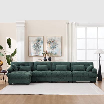 Modular Sectional Sofa Cloud Couch by HouseOfZazla, emerald green velvet L-shaped sofa on Tampa Home & Garden Store