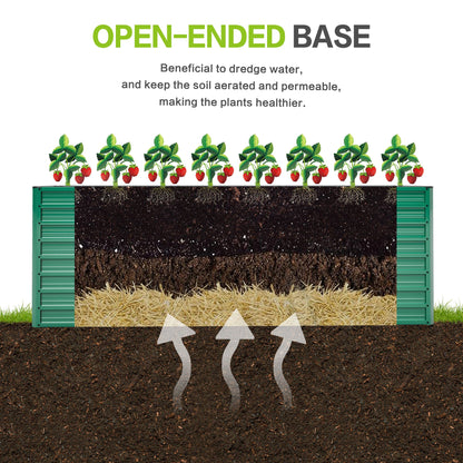 2-pack raised garden bed ergonomic no-bend design green open-ended base with strawberry plants on Tampa Home & Garden Store