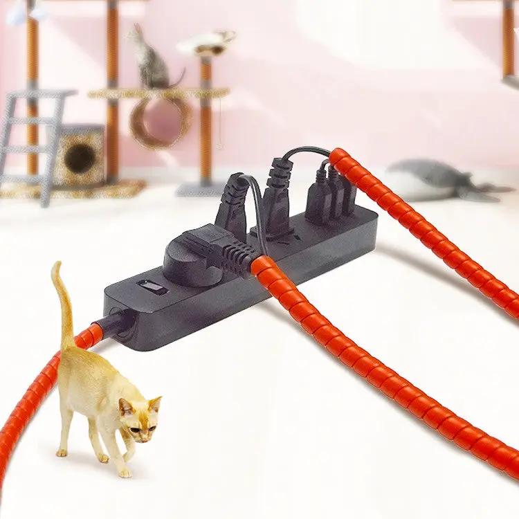 Anti-cat and dog bite cord protector by FLIPSTYLEZLLC on black power strip with orange cords on Tampa Home & Garden Store
