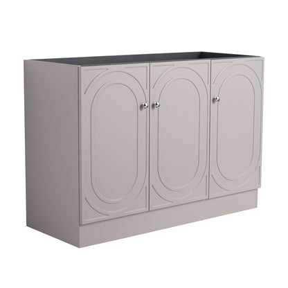 Freestanding bathroom vanity with soft-close gray arched-panel cabinets HouseOfZazla on Tampa Home & Garden Store