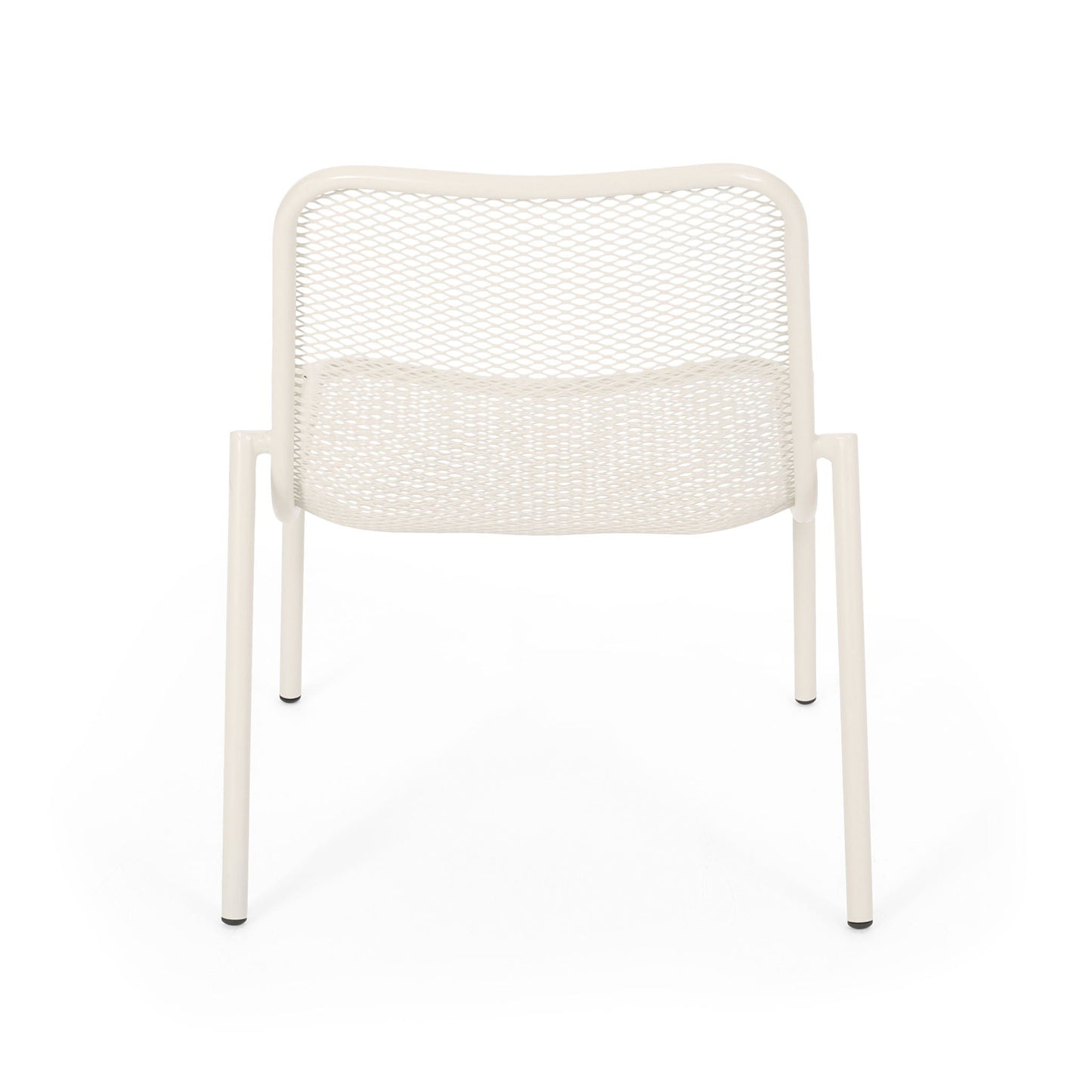 Kincaid Stackable Iron Chair armless outdoor chair cream finish HouseOfZazla on Tampa Home & Garden Store