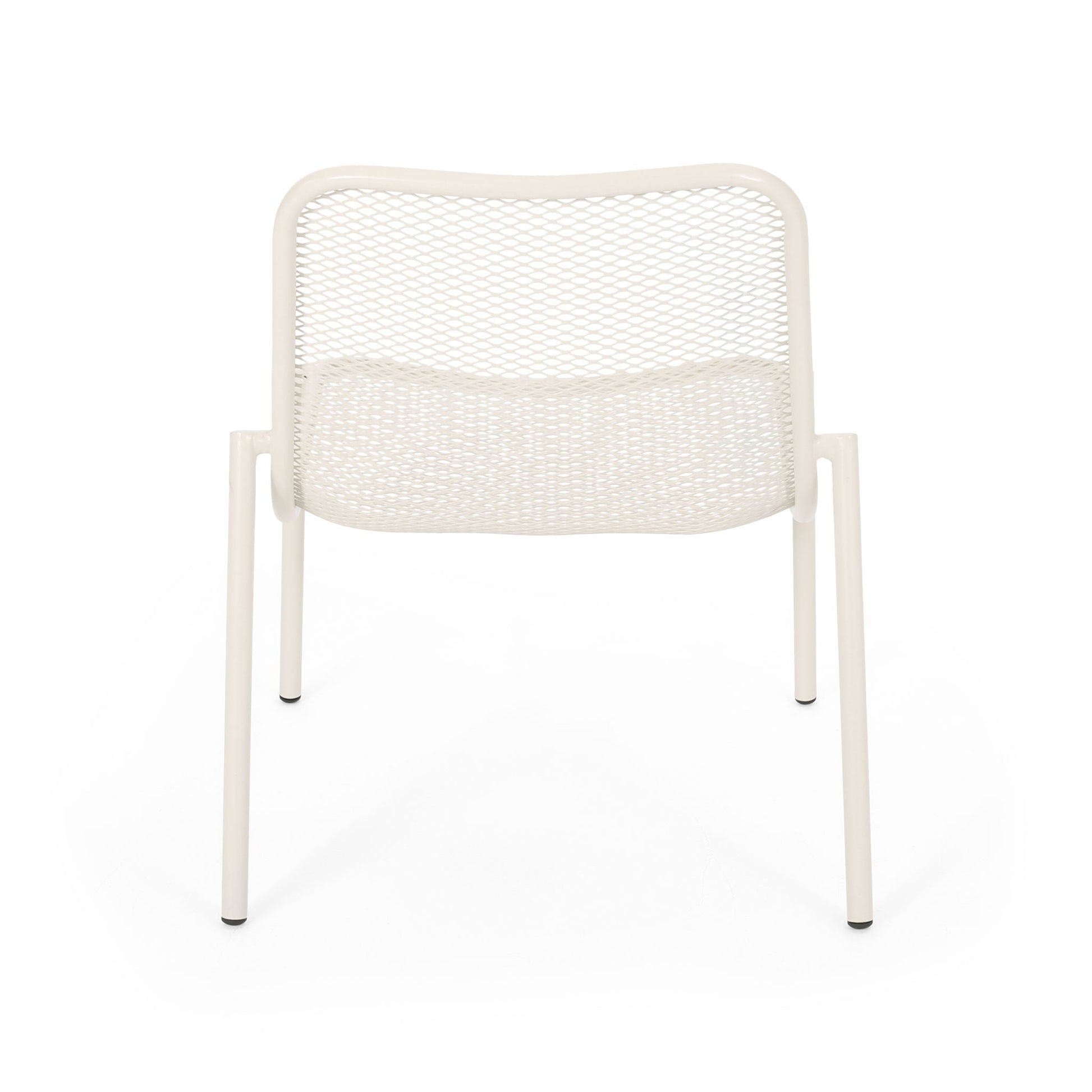 Kincaid Stackable Iron Chair armless outdoor chair cream finish HouseOfZazla on Tampa Home & Garden Store